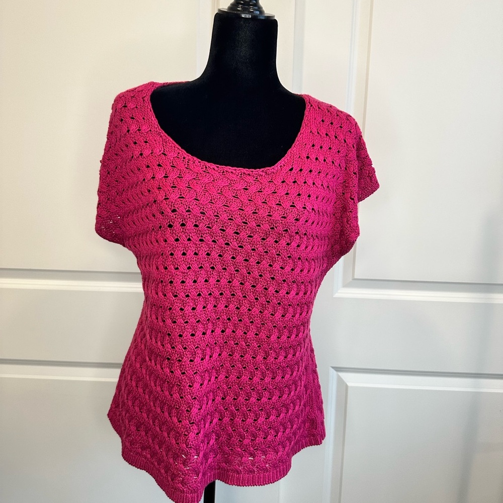 Pink eyelet sweater from  Coldwater Creek